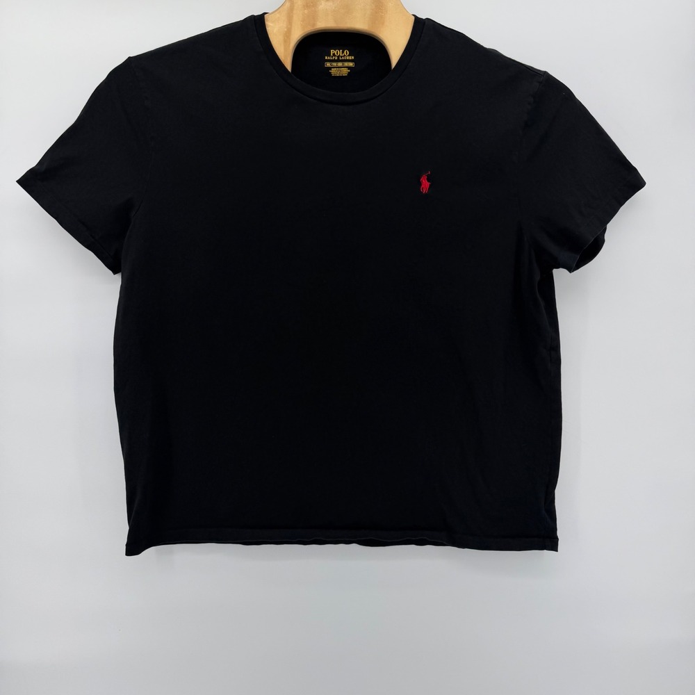 Polo Ralph Lauren T-Shirt Men XXL Black Red Pony Logo Short Sleeve Crewneck Tee